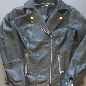 Black Women's Vegan Leather Jacket